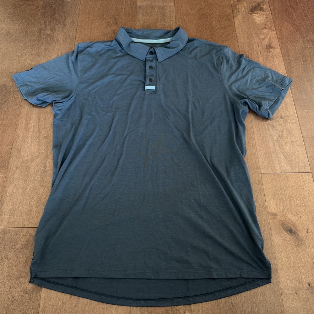 Backcountry Polo Shirt Mens Large Blue Stretch Short Sleeve Casual Performance